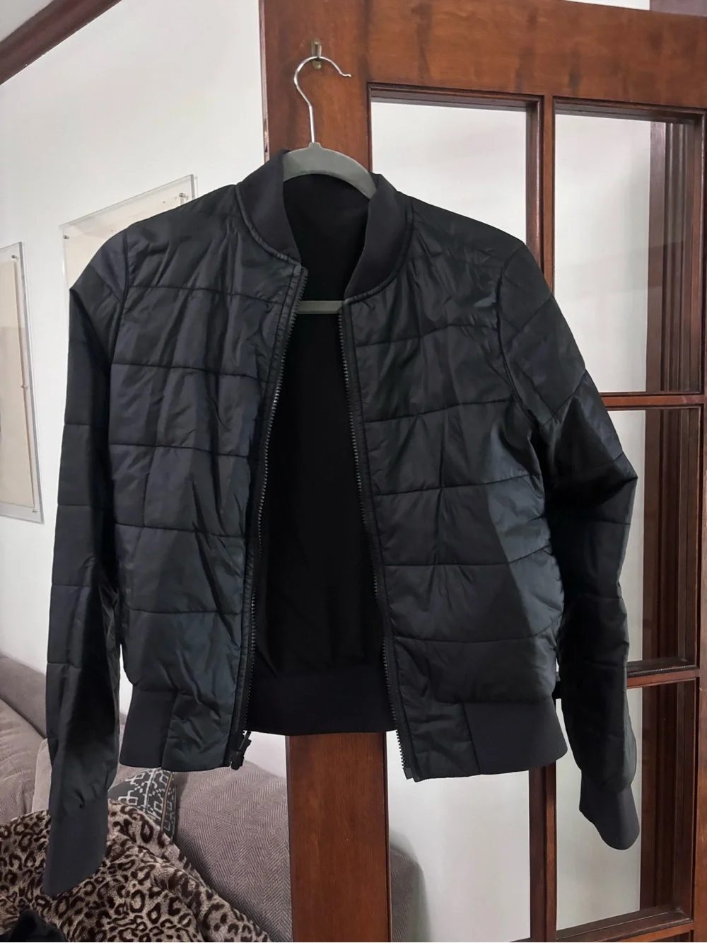 lululemon athletica Black Quilted Bomber Jacket